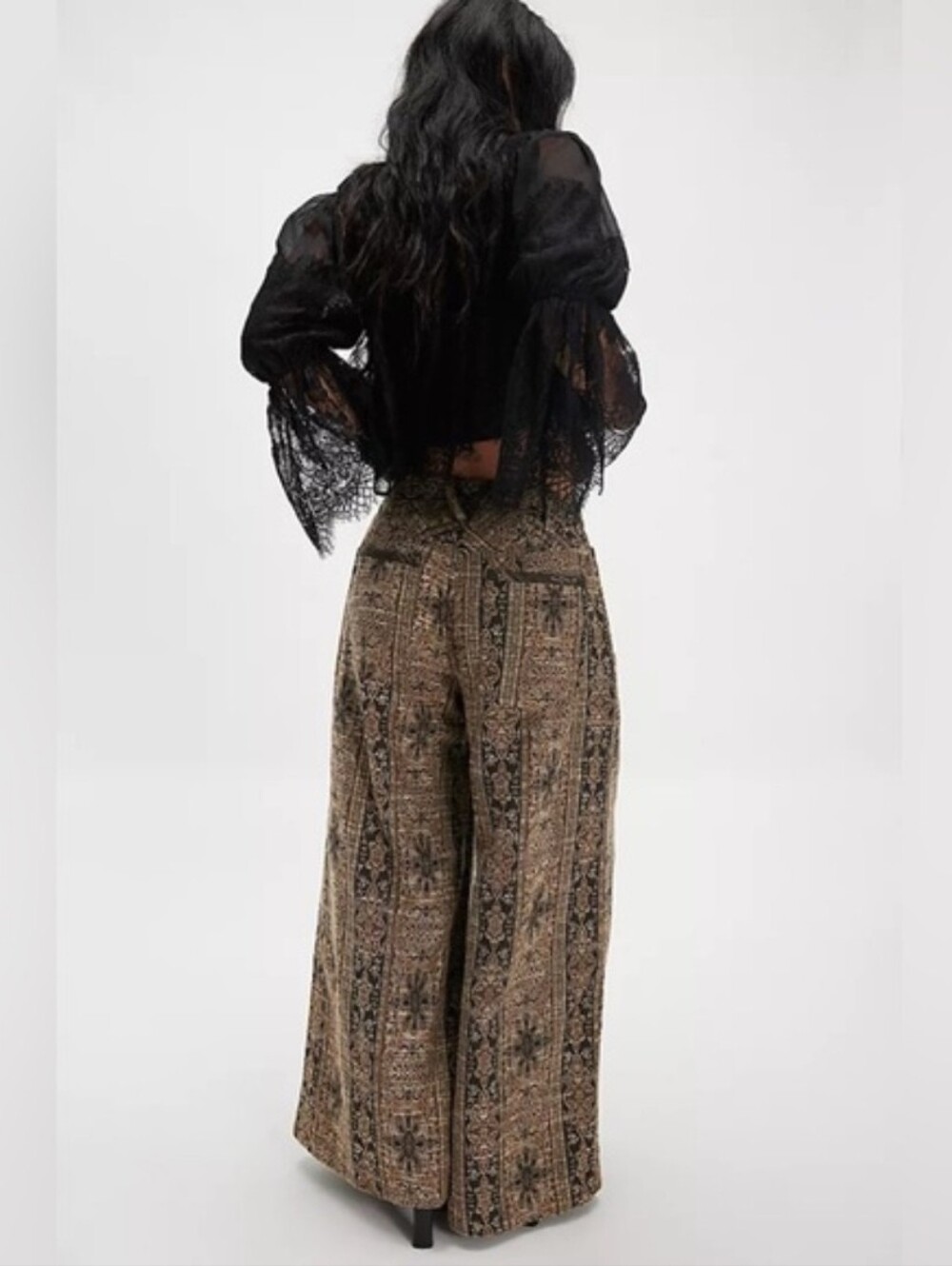 Free People Dahlia Print Wide Leg Pants Size 12 - Picture 2 of 11